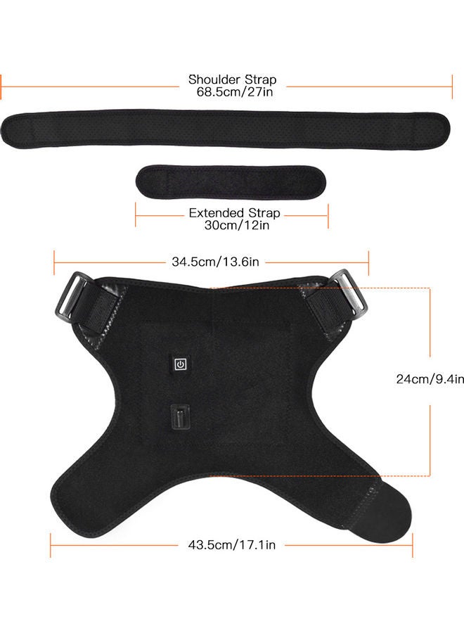 Generic - Portable Heated Shoulder Wrap Brace Heating Infrared Pad Strap Relax Muscle Pain Relief Shoulder Compression Sleeve 27*1*20cm - Image 1