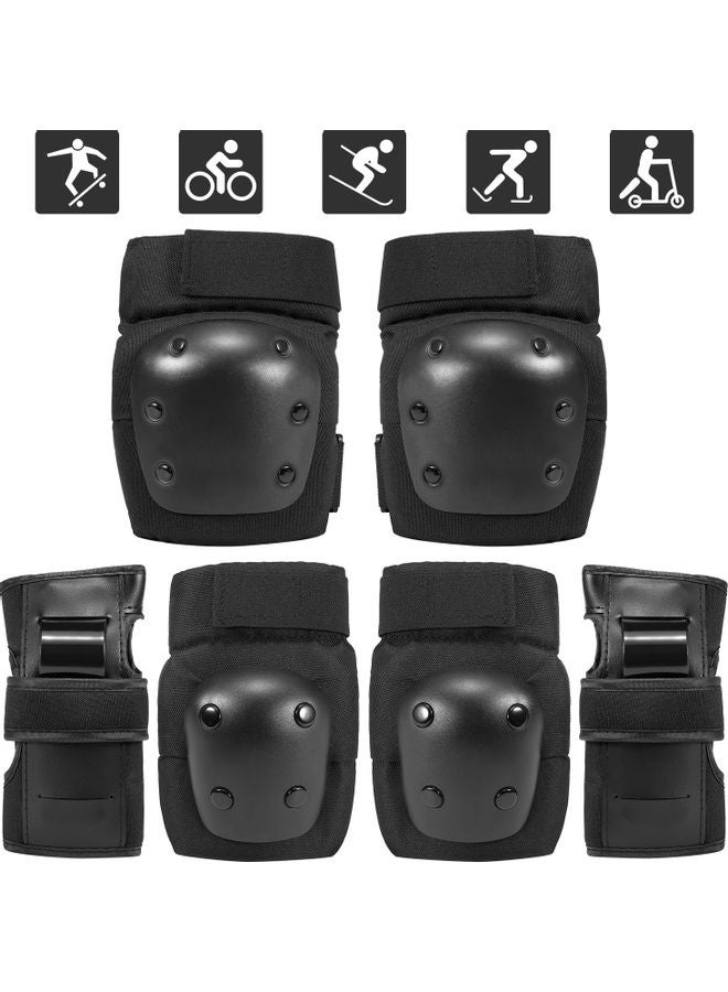 Generic - 6 in 1 Kids/Adults Knee Pads Elbow Pads Wrist Pads Sport Protective Gear Set for Cycling Skateboard Roller Skating L 25*7*18cm - Image 1