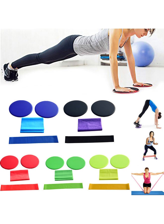 Generic - Pair Of One Exercise Sliding Discs Slider With Resistance Ring Elastic Band 20 * 10 * 20cm - Image 1