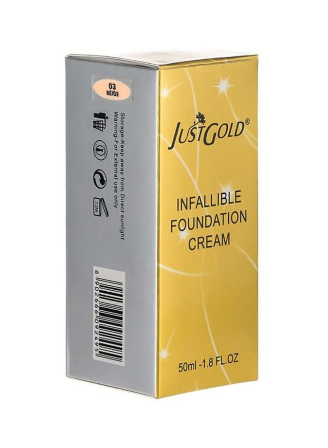 JUST GOLD Infallible Foundation Cream 03 Beige  - Image 3