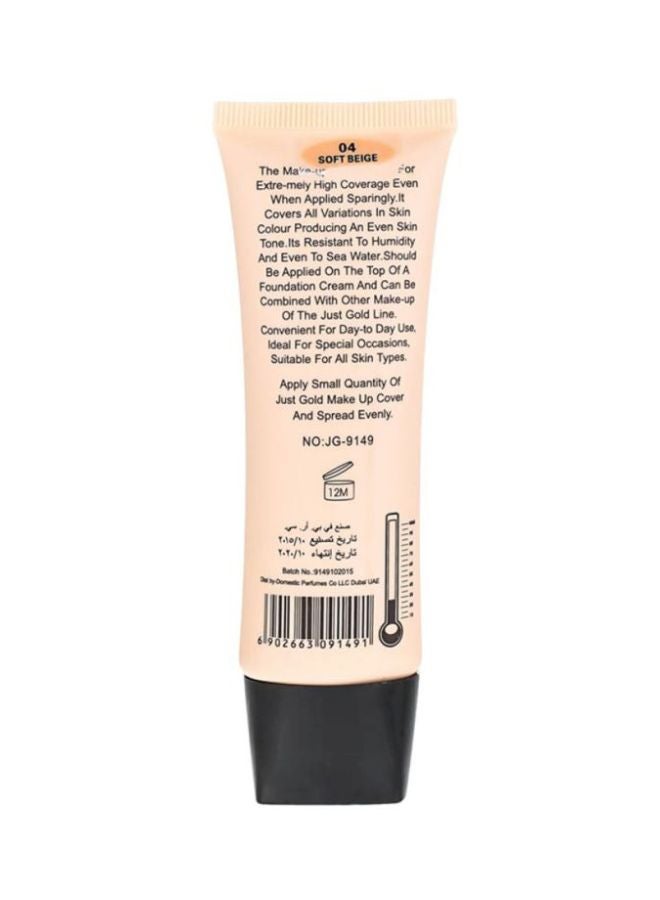 JUST GOLD Make-Up Cover Face Foundation 04 Beige  - Image 2