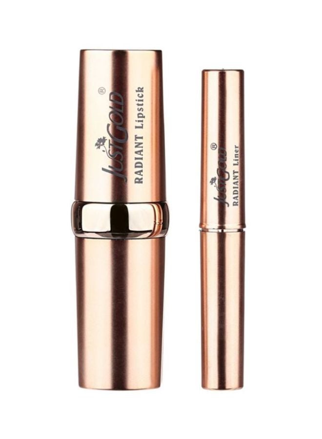 JUST GOLD Radiant Lipstick And Liner 12 Brown  - Image 1