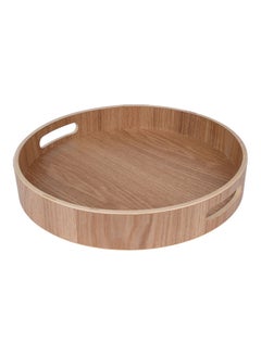 Generic Round Serving Tray Brown 34cm 