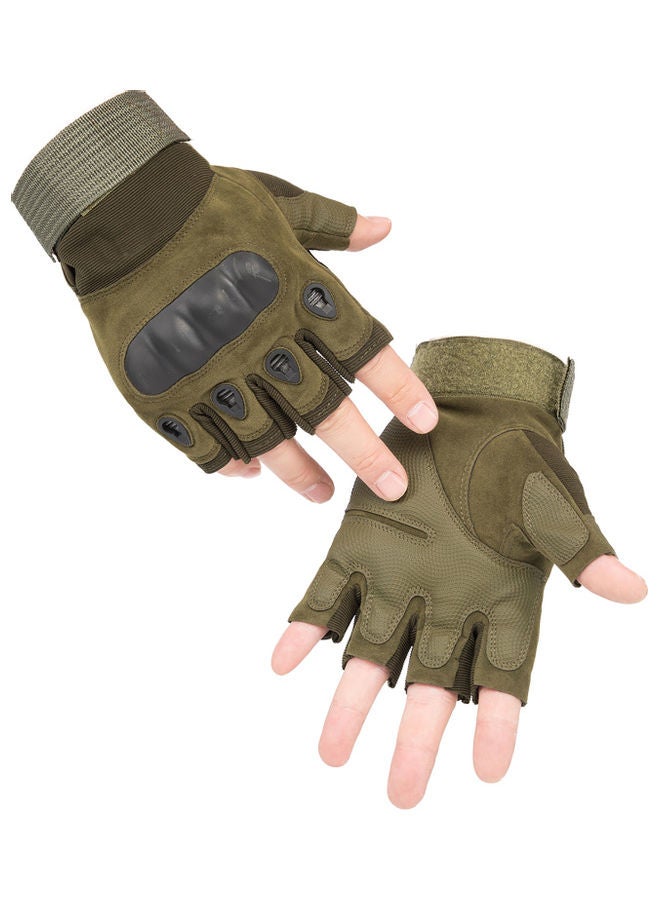 Generic Fingerless Gloves With Hard Knuckle Anti-Slip Adjustable Half Finger Sports 17x3x15cm  - Image 3