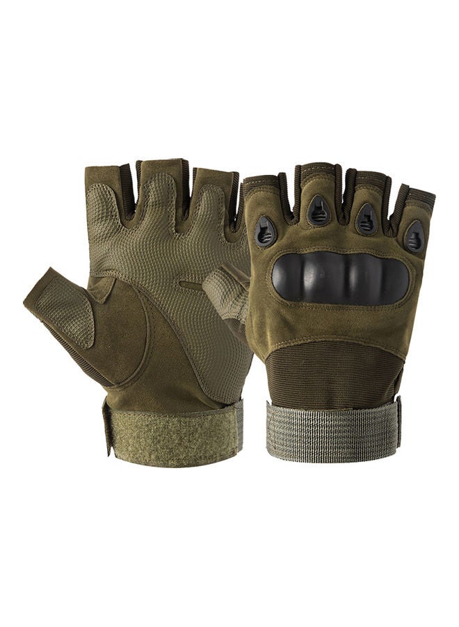 Generic Fingerless Gloves With Hard Knuckle Anti-Slip Adjustable Half Finger Sports 17x3x15cm  - Image 1