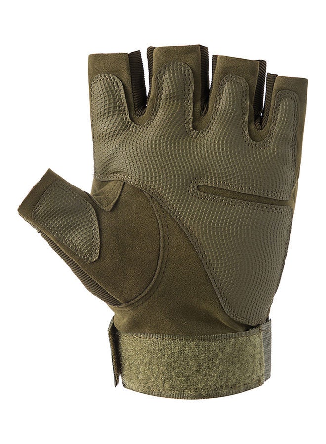 Generic Fingerless Gloves With Hard Knuckle Anti-Slip Adjustable Half Finger Sports 17x3x15cm  - Image 2