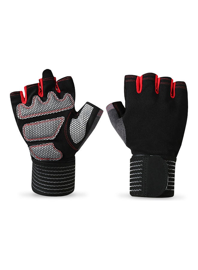 Generic Short Finger Full Wrist Protection Half Finger Gloves Fitness 22x1x12cm - Image 1