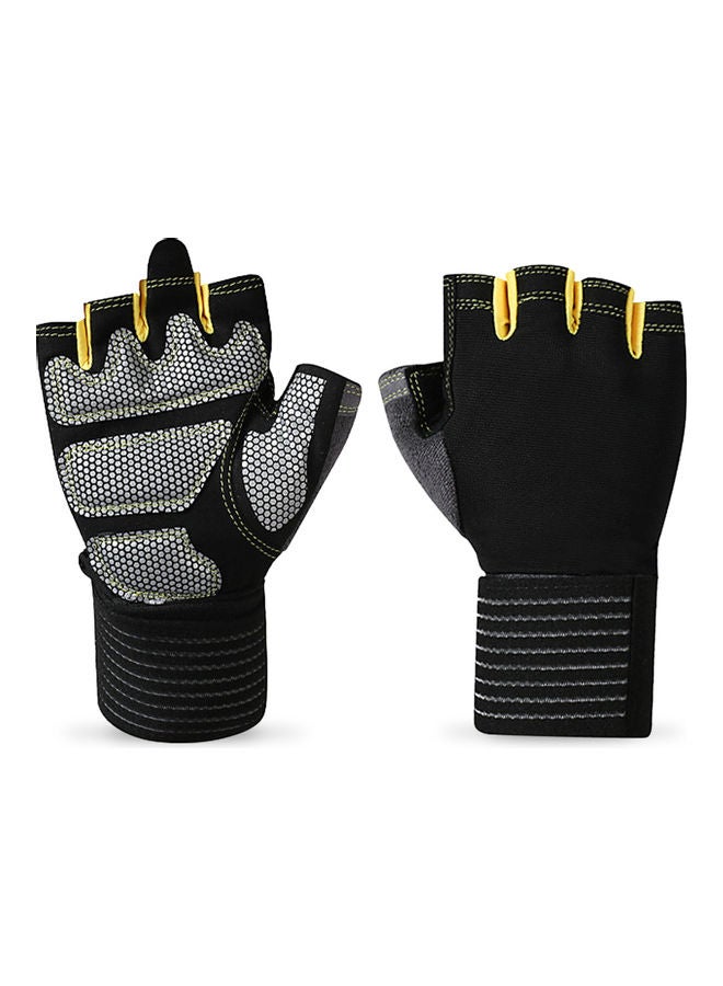 Generic Short Full Wrist Protection Half Finger Fitness Gloves - Image 1
