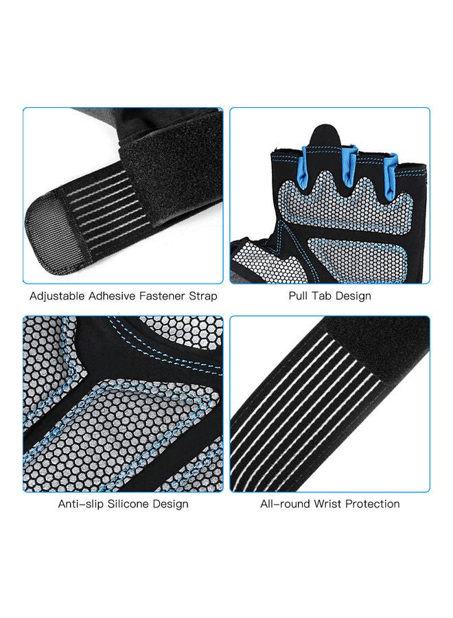 Generic Short Full Wrist Protection Half Finger Fitness Gloves - Image 4