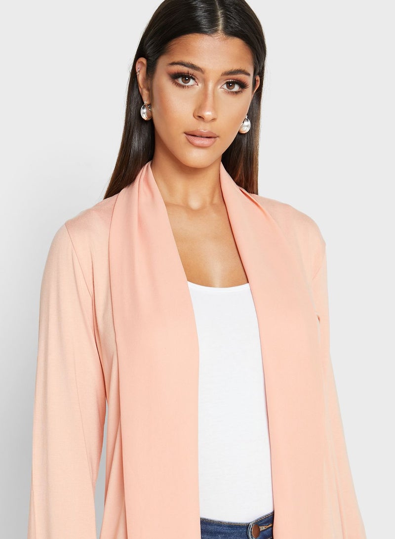 RINA - Longline Cardigan Light Pink - Image 1