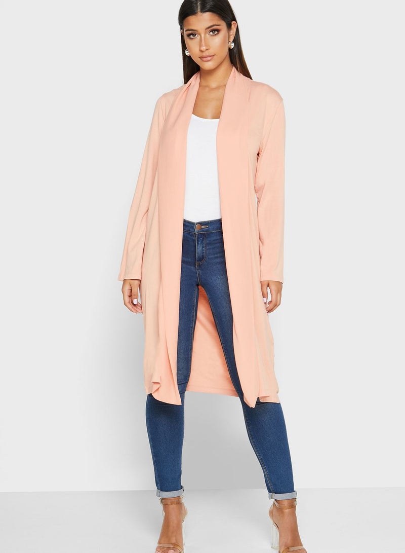 RINA - Longline Cardigan Light Pink - Image 1