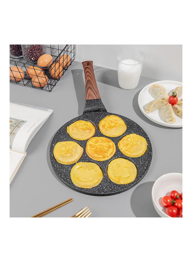 Generic - Pan Nonstick 7 Mold Emoji Smiley Pancake Black 26.00 x 2.00cm - Image 1