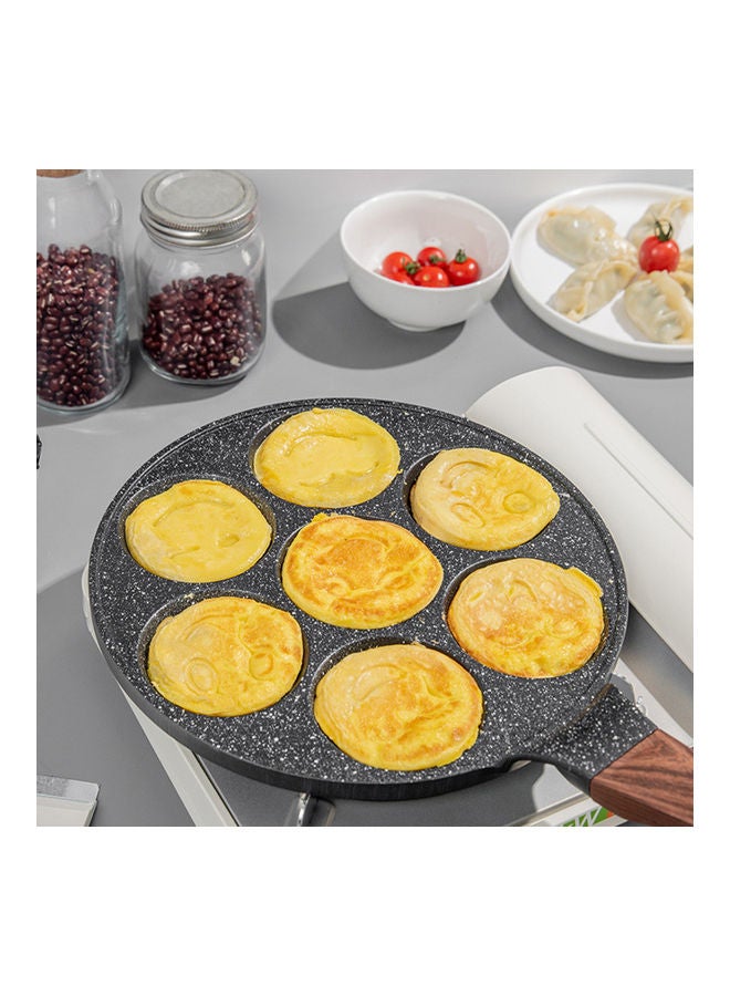Generic - Pan Nonstick 7 Mold Emoji Smiley Pancake Black 26.00 x 2.00cm - Image 1