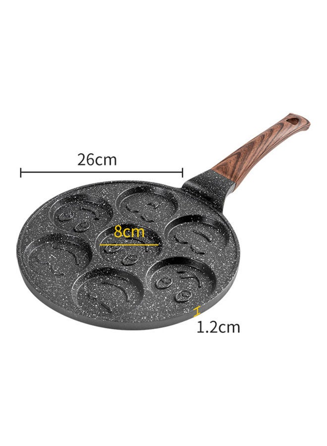 Generic - Pan Nonstick 7 Mold Emoji Smiley Pancake Black 26.00 x 2.00cm - Image 1