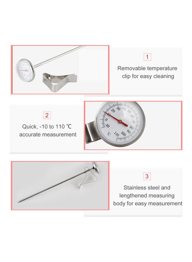 Espresso Thermometer Beverage Frothing Thermometer With Clip Instant Read Silver/Gold 22.00*4.00*4.00cm