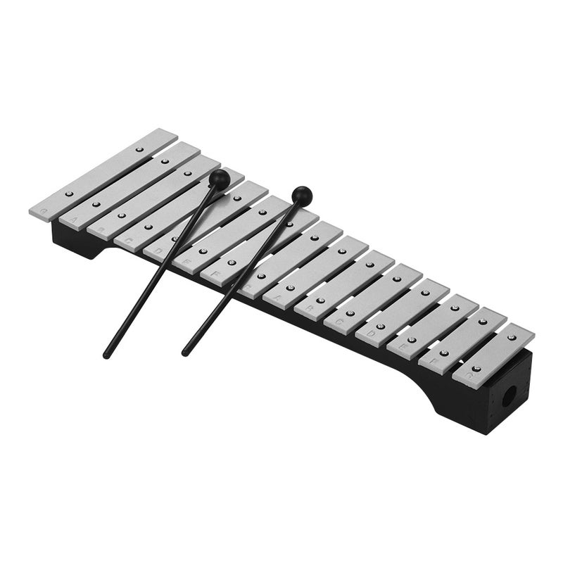 Generic 15-Note Xylophone Glockenspiel Wooden Base Aluminum Bars with Mallets Percussion Musical Instrument Gift with Carrying Bag  - Image 2