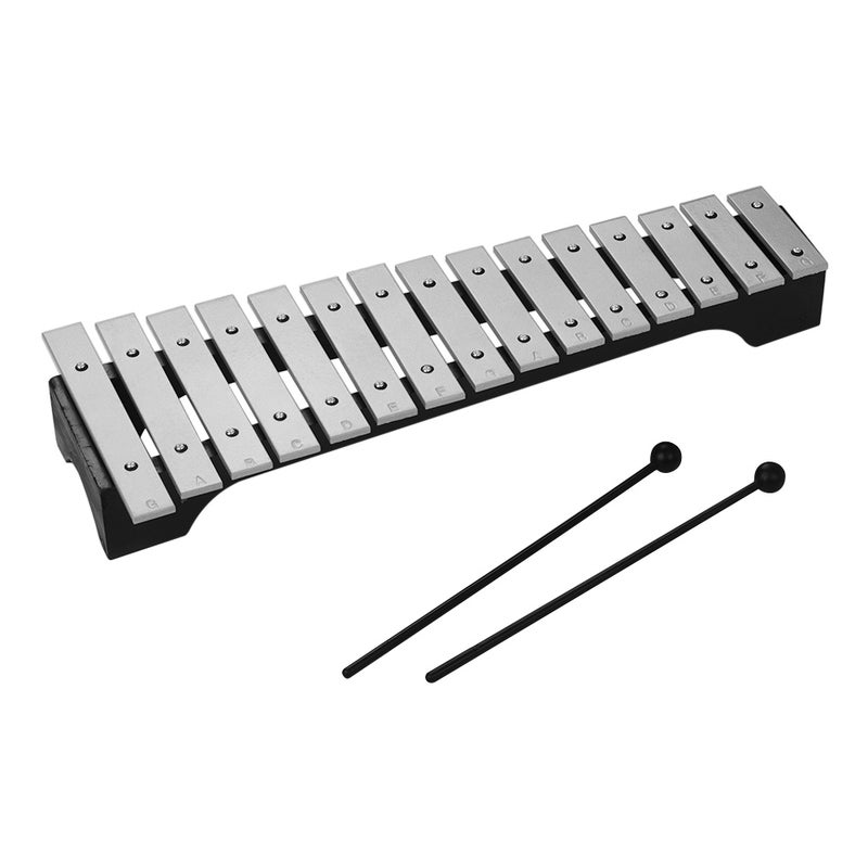 Generic 15-Note Xylophone Glockenspiel Wooden Base Aluminum Bars with Mallets Percussion Musical Instrument Gift with Carrying Bag  - Image 3