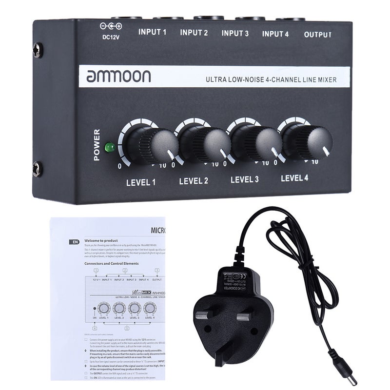ammoon Mono Audio Mixer With Power Adapter - Image 2