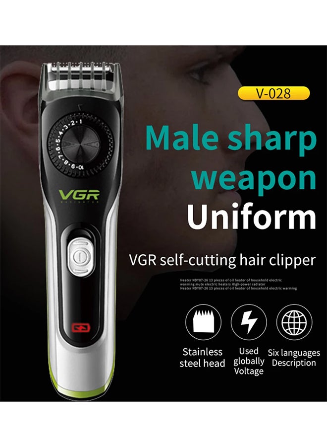 VGR V-028 Hair Clipper & Beard Trimmer Black/Silver  - Image 3