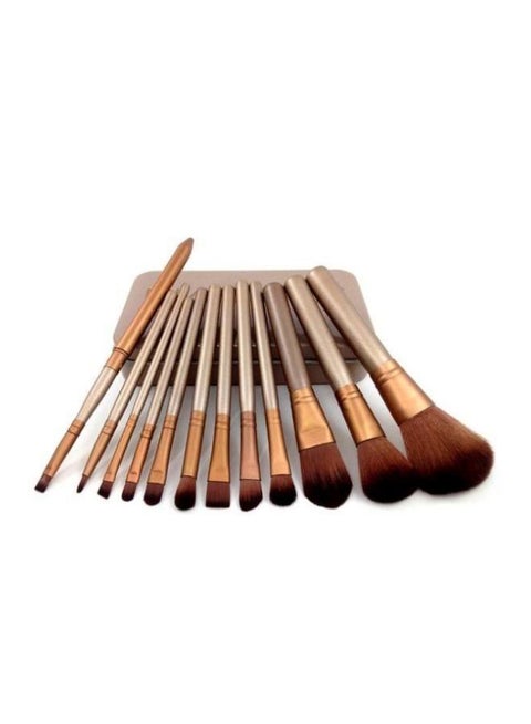 12-Piece Makeup Brush With Box Gold/Rose Gold