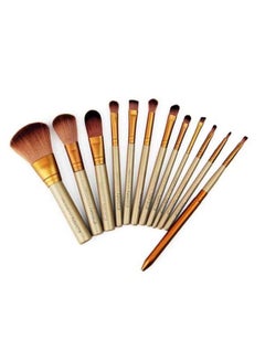 NAKED3 12-Piece Makeup Brush With Box Set Gold/Brown  - Image 2