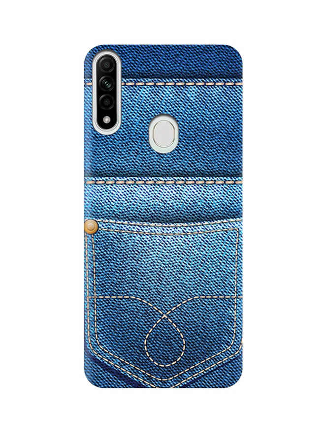 إيه إم سي ديزاين غطاء حماية واقي بتصميم جينز لهاتف أوبو A31 أزرق - Image 1