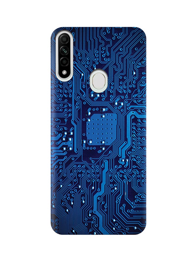 إيه إم سي ديزاين غطاء حماية واق بتصميم لوحة دارة كهربائية لهاتف أوبو A31 أزرق - Image 1