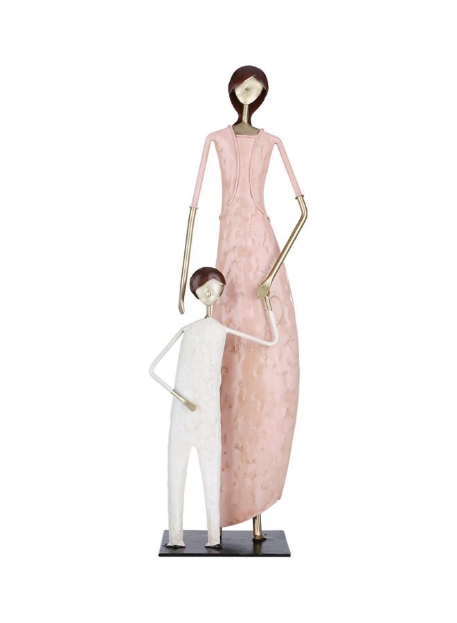 TOOARTS Mother And Son Statue Decorative Ornament Pink/White/Gold 41x9x14cm - Image 1