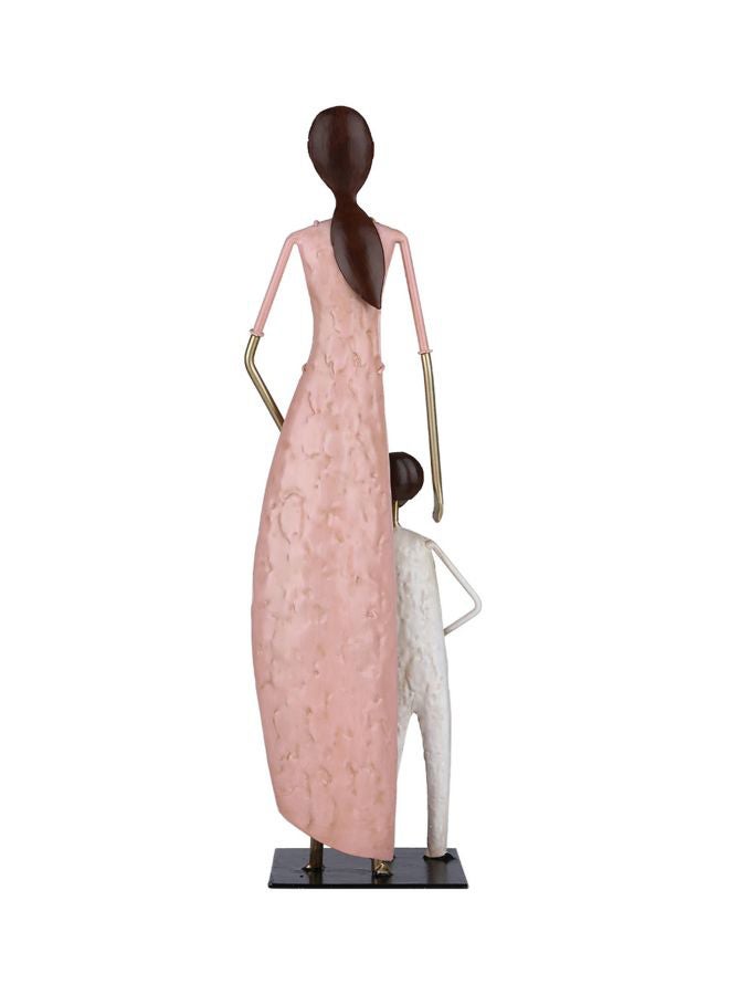 TOOARTS Mother And Son Statue Decorative Ornament Pink/White/Gold 41x9x14cm - Image 2