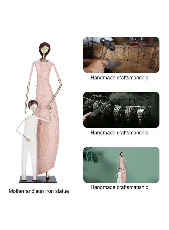 TOOARTS Mother And Son Statue Decorative Ornament Pink/White/Gold 41x9x14cm - Image 4