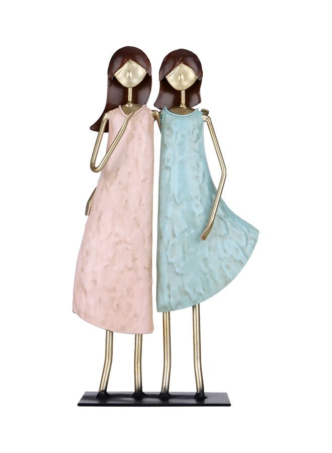 توراتس تمثال للزينة بتصميم أخوات وردي / أزرق / ذهبي 15.5x6.5x30سم - Image 1