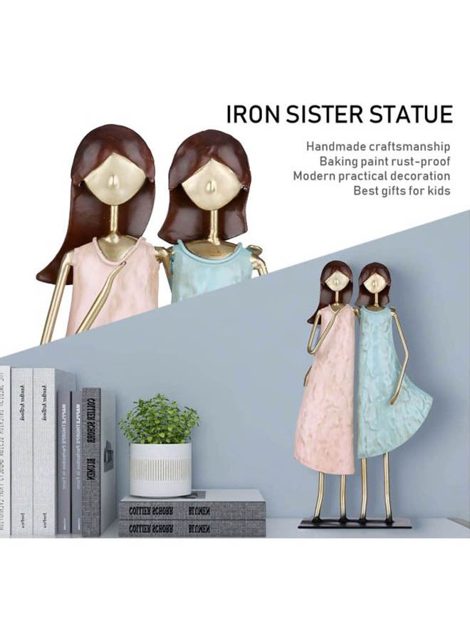 توراتس تمثال للزينة بتصميم أخوات وردي / أزرق / ذهبي 15.5x6.5x30سم - Image 4