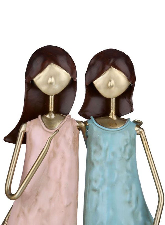 توراتس تمثال للزينة بتصميم أخوات وردي / أزرق / ذهبي 15.5x6.5x30سم - Image 5