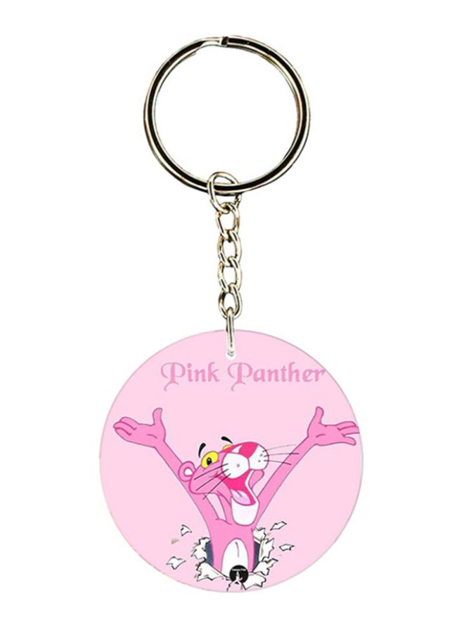 BP Pink Panther Printed Keychain Pink/White/Silver