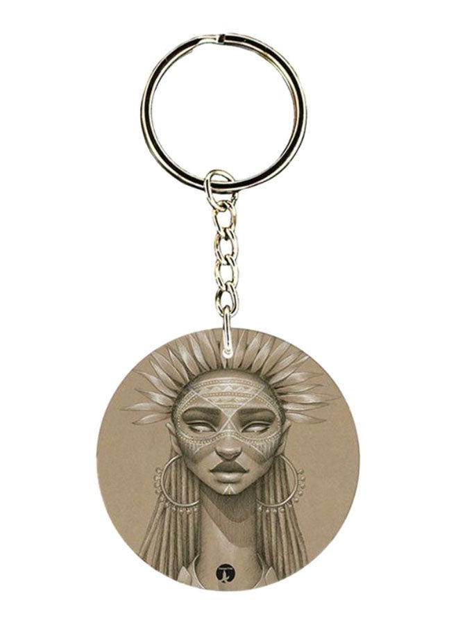 BP Double Sided Printed Keychain Grey/Silver