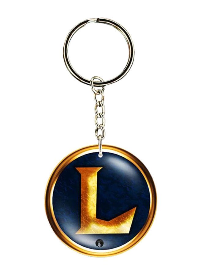 BP League Of Legends Printed Keychain Blue/Gold/Silver