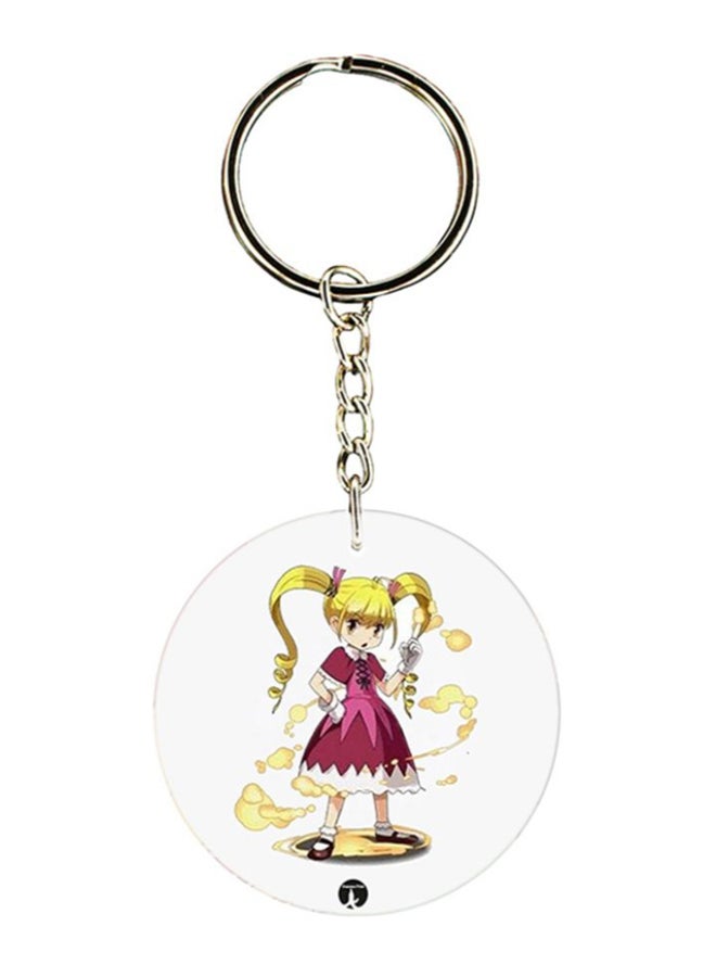 بي بي سلسلة مفاتيح بطبعة من مسلسل الرسوم المتحركة X Hunte أرجواني/أصفر/أبيض