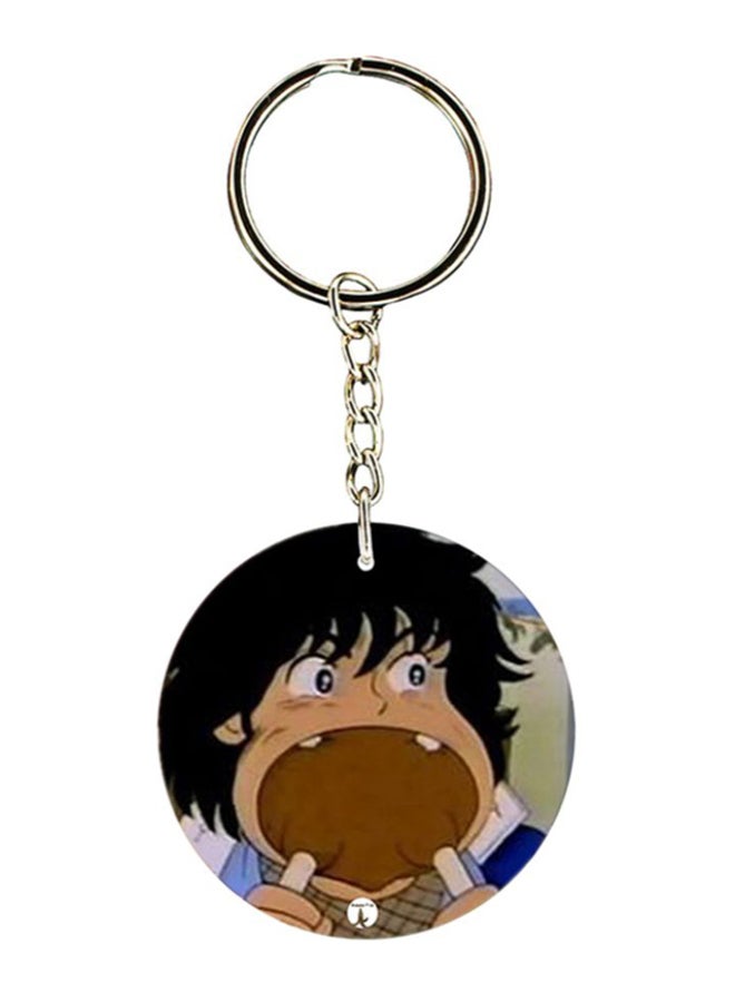 بي بي سلسلة مفاتيح تستخدم على الوجهين ومزينة بطبعة شخصية الأنمي كابامارو متعدد الألوان