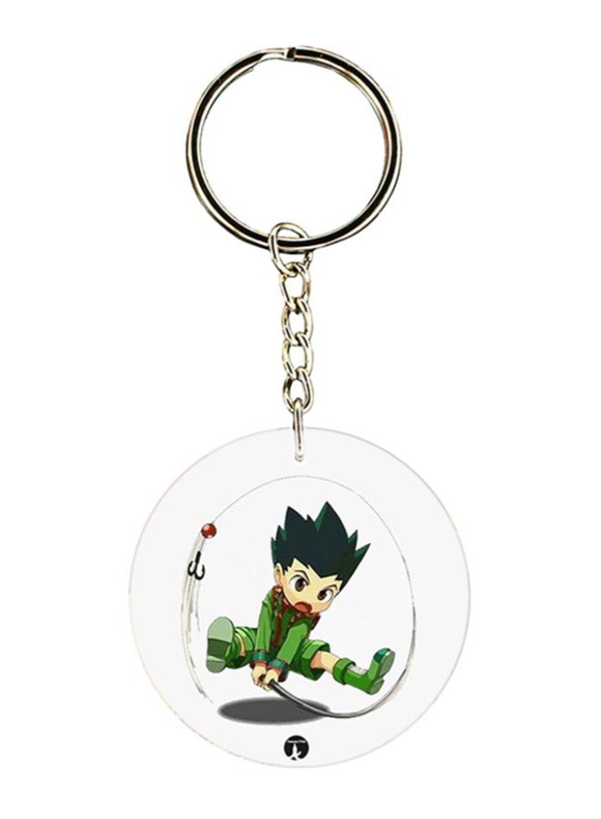 BP Double Sided Anime Hunter X Printed Keychain Green/White/Black
