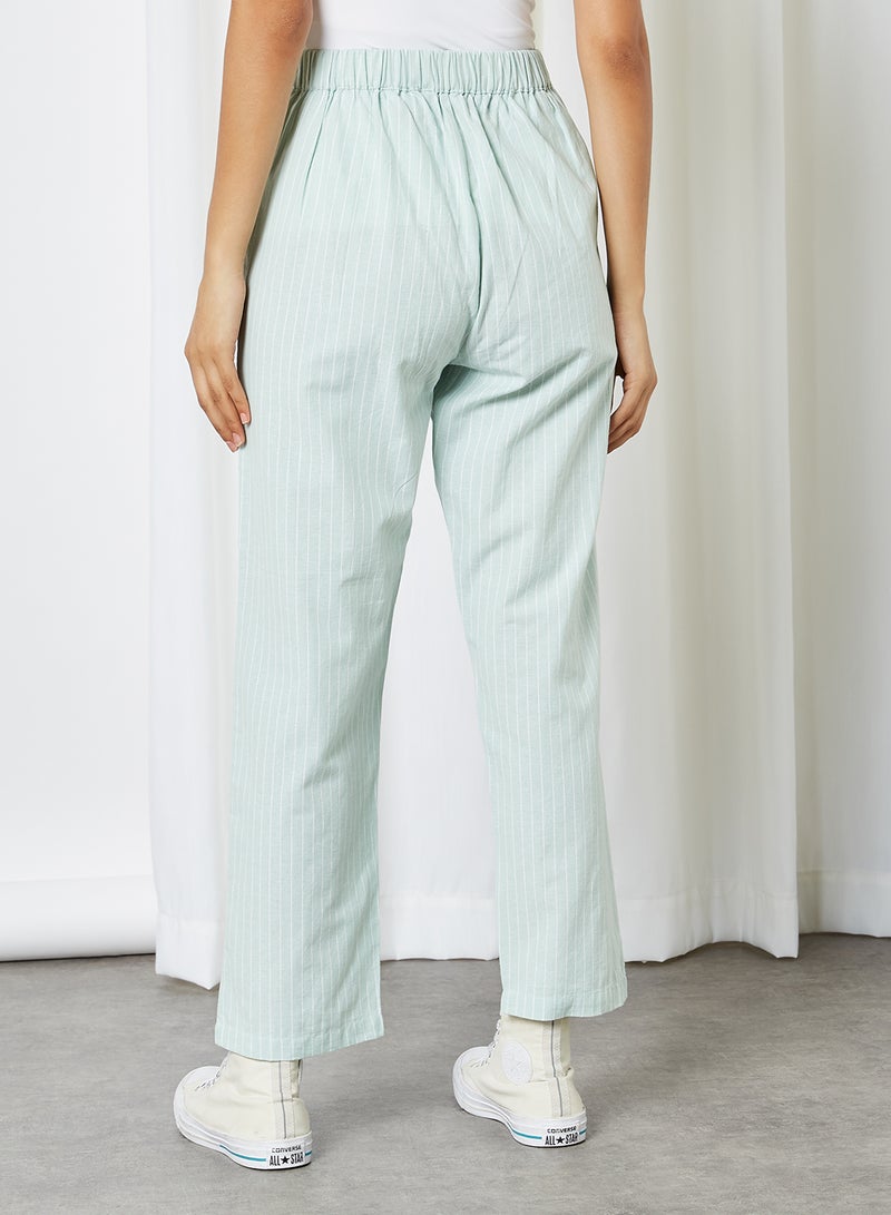 ANOTAH Stripes Pattern Straight Pants Mint  - Image 2