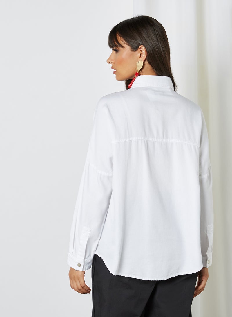 ANOTAH Chest Pocket Long Sleeve Shirt Off White  - Image 2