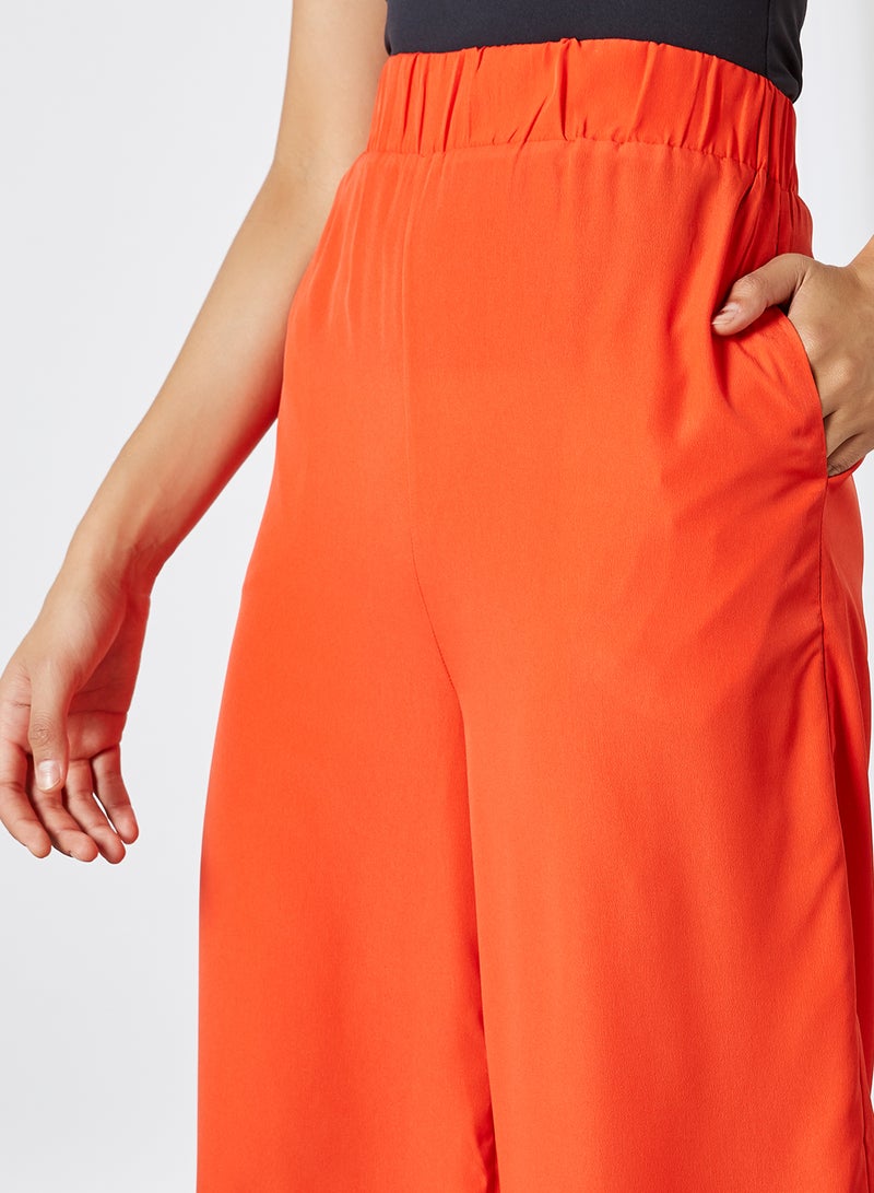 Plain Wide Leg Pants Coral