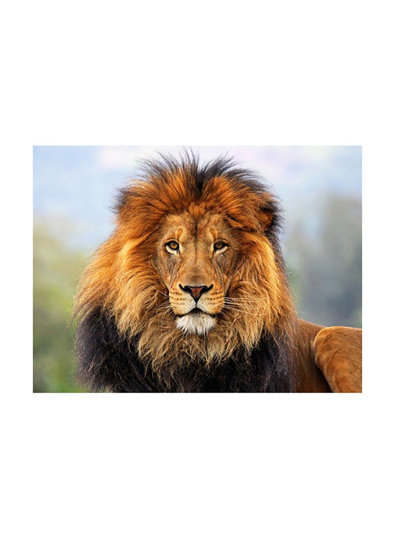Fast Print Lion Themed Wall Sticker Brown/Green/Blue 140x105cm