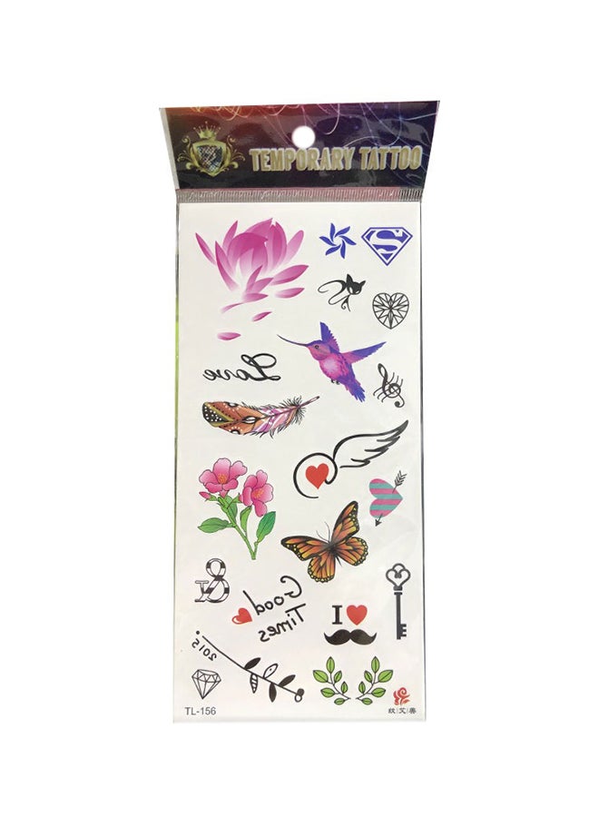 Pack Of 10 Temporary Tattoos Sticker Sheets Multicolour - Image 2