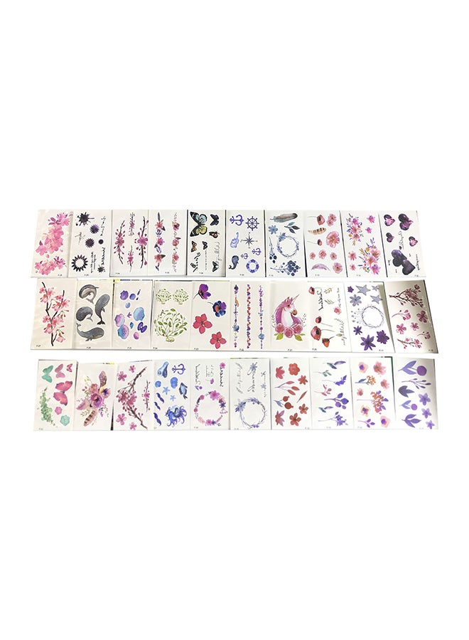 مجموعة ملصقات تاتو مؤقت مكونة من 30 قطعة متعدد الألوان - Image 1