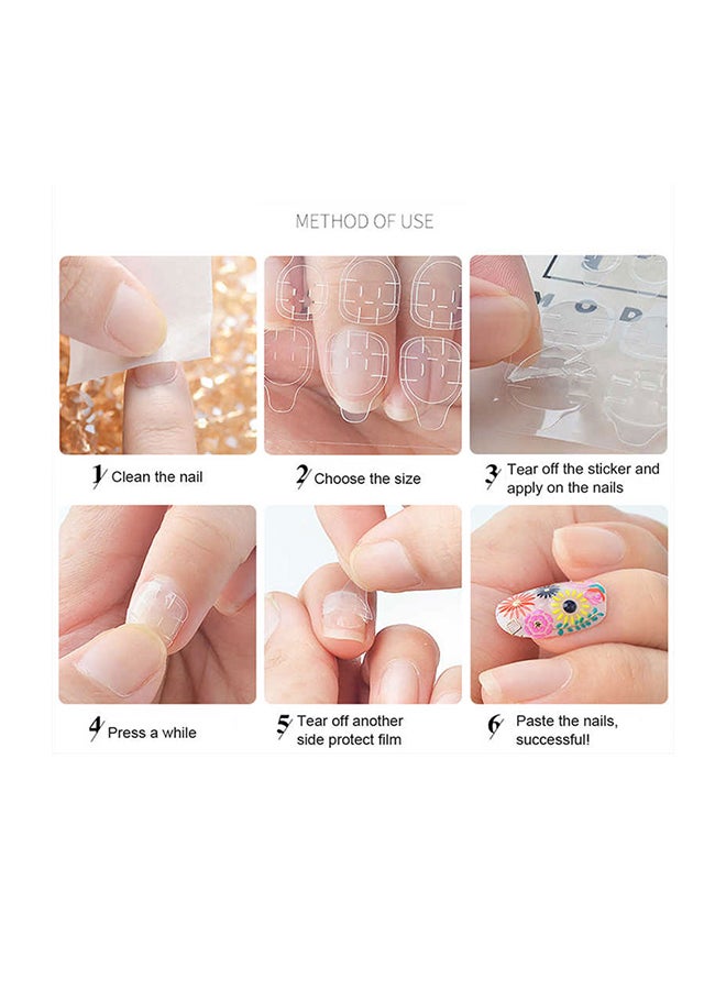 مجموعة ملصقات شفافة لتزيين الأظافر مكونة من 50 قطعة شفاف - Image 2