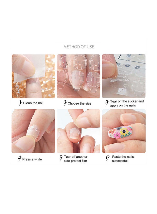 مجموعة ملصقات شفافة لتزيين الأظافر مكونة من 50 قطعة شفاف - Image 3