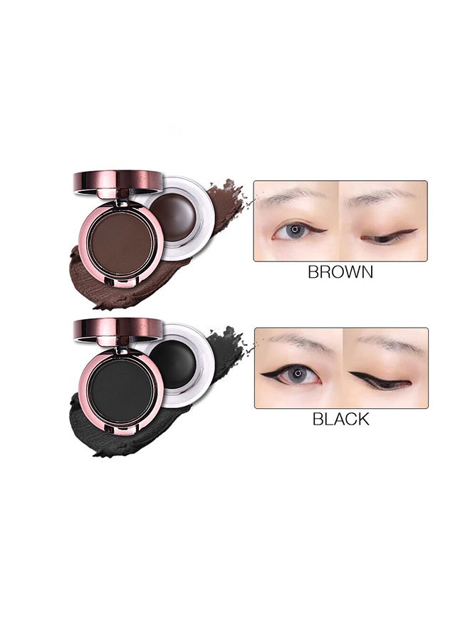 Music Flower Waterproof Eyebrow Tattoo And Eyeliner Set Brown  - Image 2