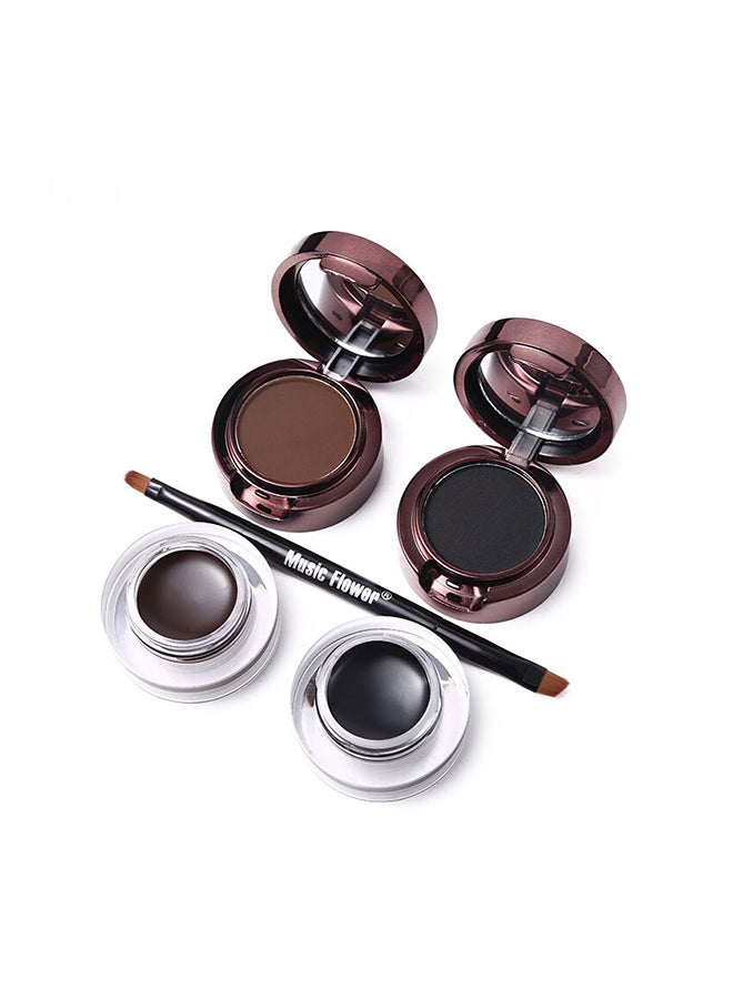 Music Flower Waterproof Eyebrow Tattoo And Eyeliner Set Brown  - Image 3