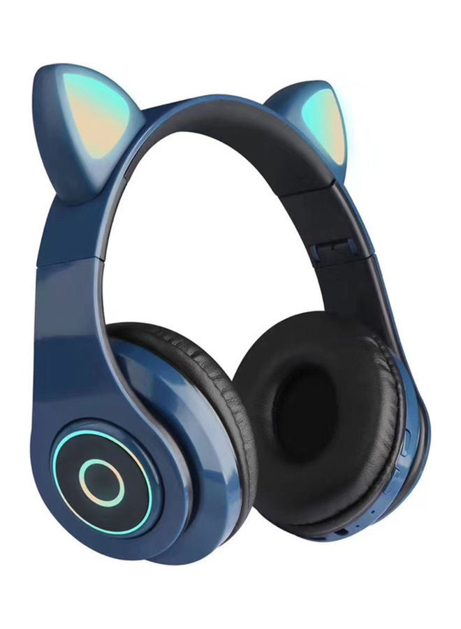 B39 Cat Ear Glowing Wireless BT5.0 Headphone Dark blue  - Image 1